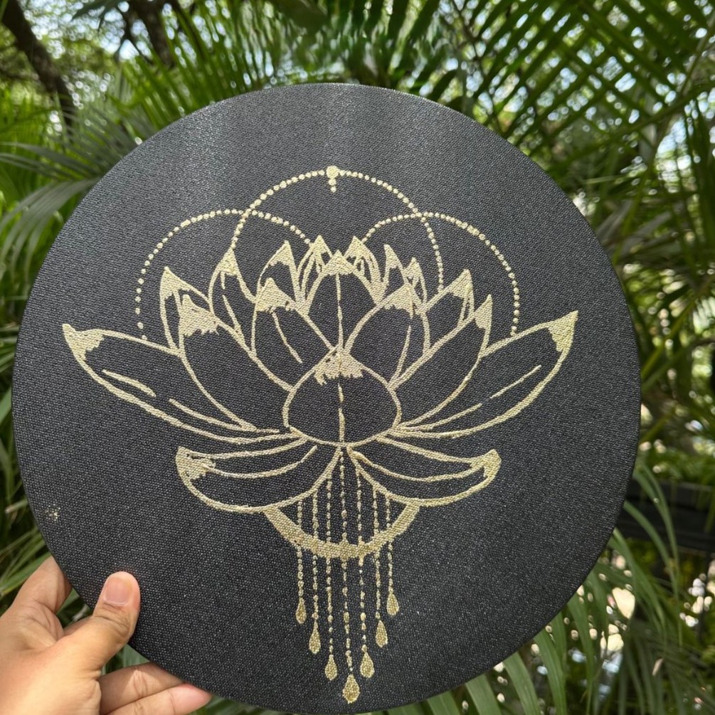 Gold foil lotus art by Anisha