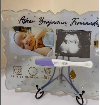Pregnancy Memory Frame Resin Art by Anisha